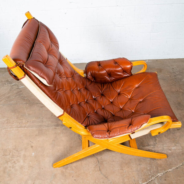 Mid Century Danish Modern Lounge Chair Nielaus & Jeki Møbler Ox Blood red Arm - Image 6