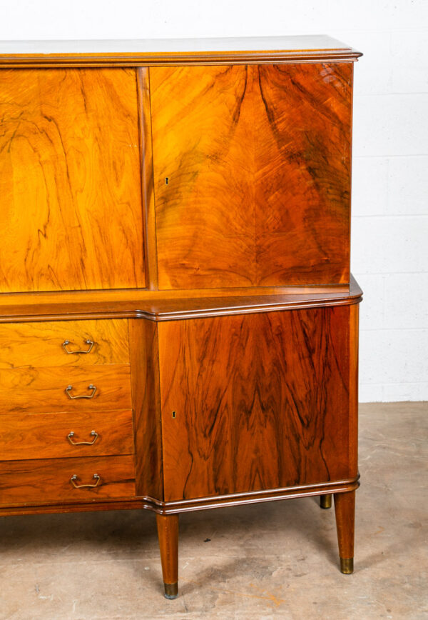 Mid Century Danish Modern Credenza Teak Sideboard Locking Drawers Cabinet - Image 8