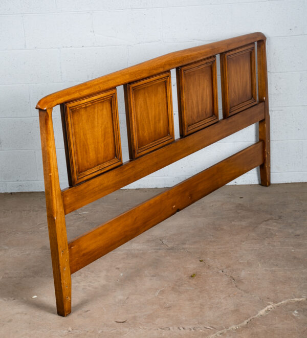 Mid Century Modern Headboard King Bed Frame Walnut White Furniture Vintage