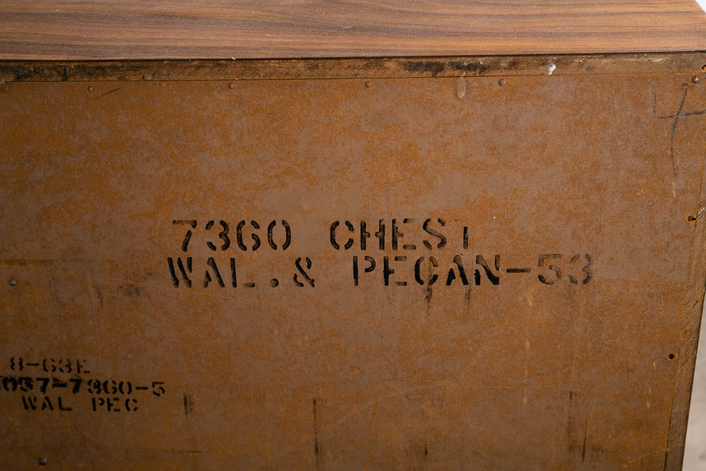 Mid Century Modern Dresser Highboy Kent Coffey Drexel 5 Drawer Walnut Vintage - Image 7