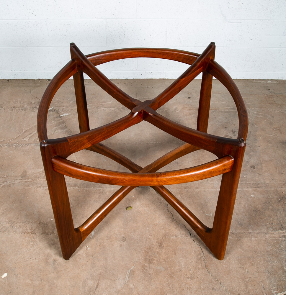 Mid Century Modern Dining Table Round Glass Adrian Pearsall Walnut 2458-T48 48in - Image 4