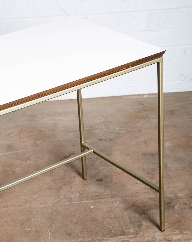 Mid Century Modern Desk Vista Of California Walnut Metal White 3 Drawers Mcm - Image 9