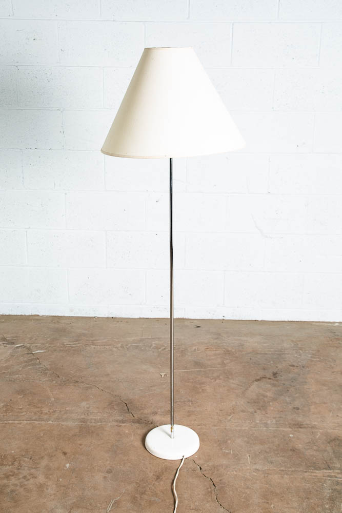 Mid Century Modern Floor Lamp Chrome 1 Light Lightolier Mcm Round Minimalist NM