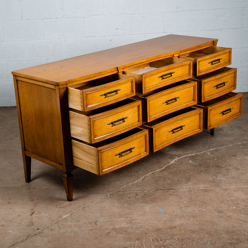 Mid Century Modern Dresser Credenza 9 Drawer Malcolm Vintage Walnut Sideboard VG - Image 3