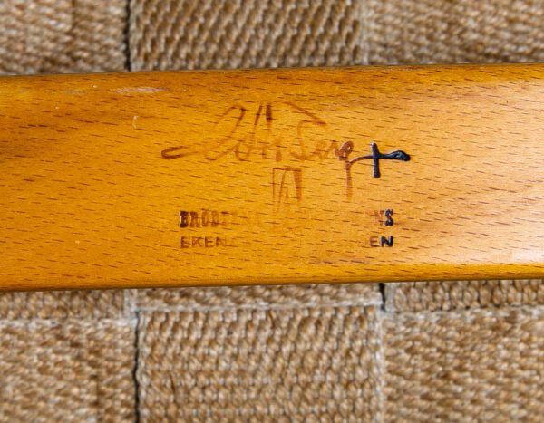 Mid Century Danish Modern Lounge Chair Gustav Axel Berg Canvas Leather Arms Mcm - Image 7