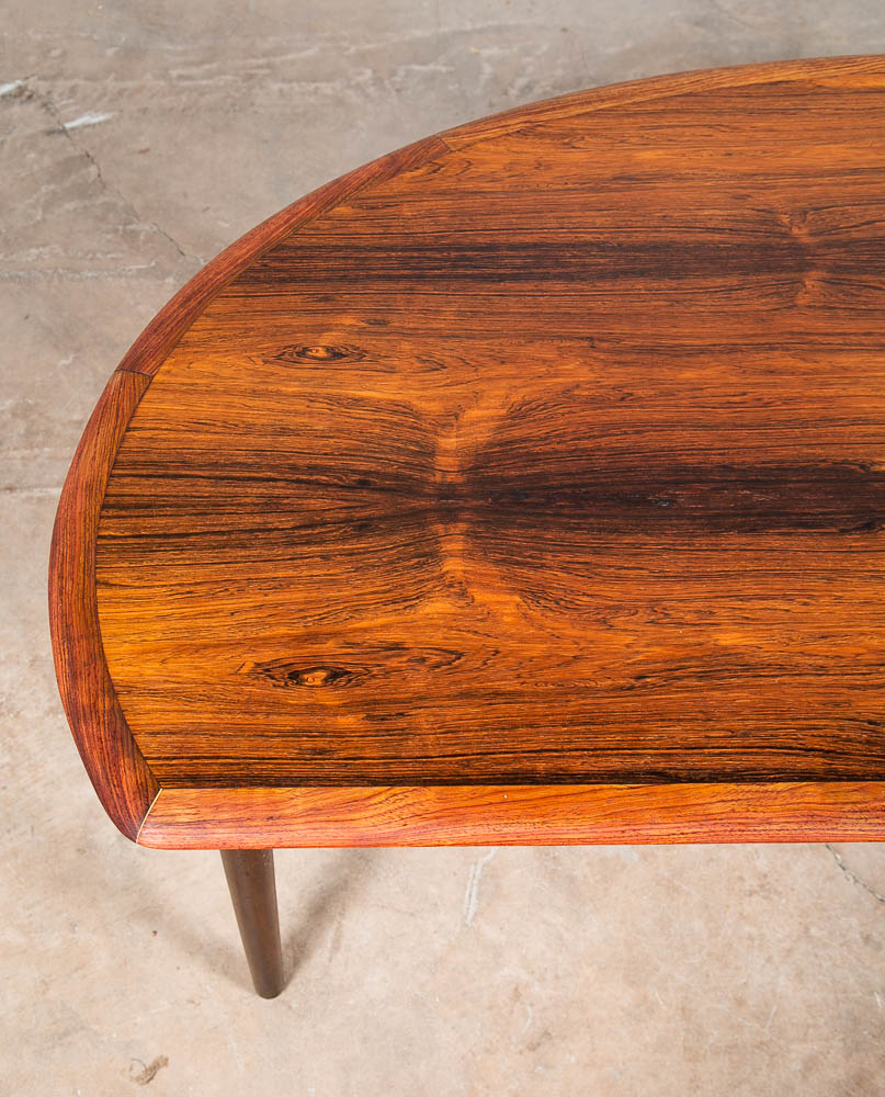 Mid Century Danish Modern Coffee Table Brazilian Rosewood Rounded Mcm Dark Wood - Image 8
