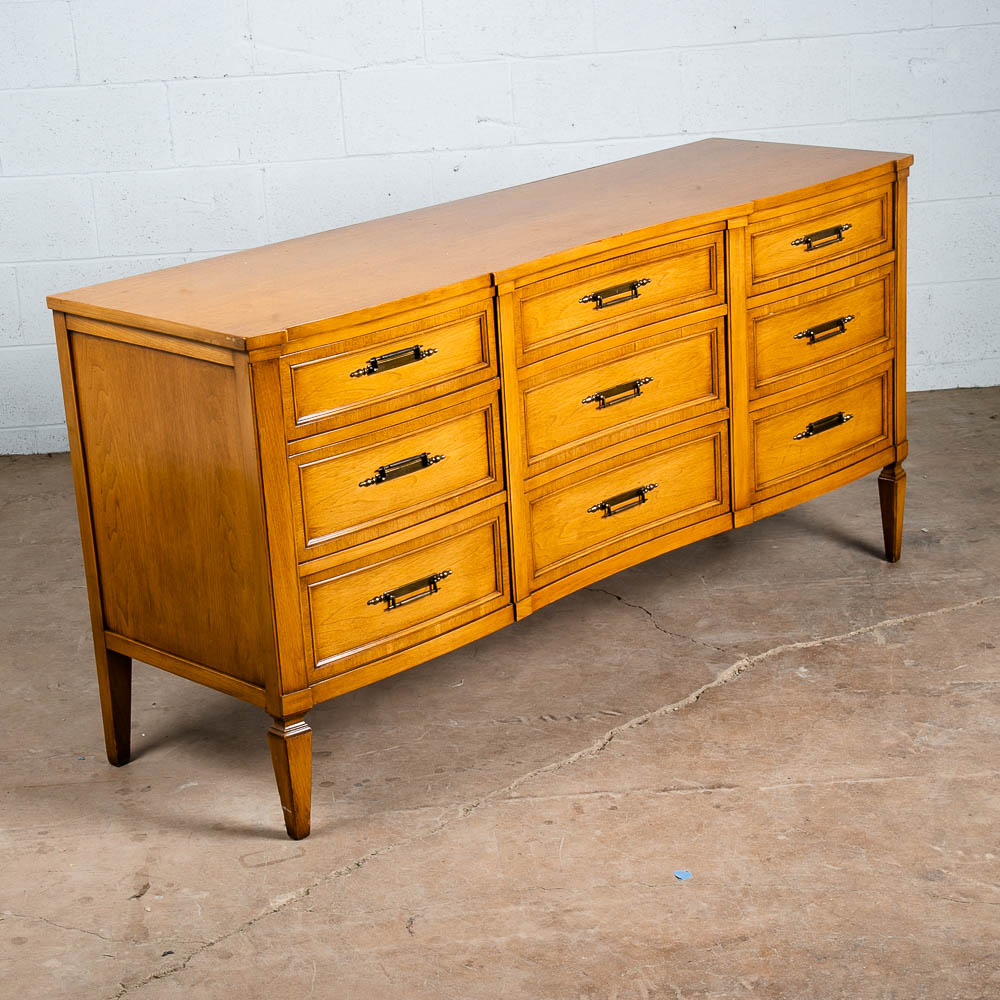 Mid Century Modern Dresser Credenza 9 Drawer Malcolm Vintage Walnut Sideboard VG