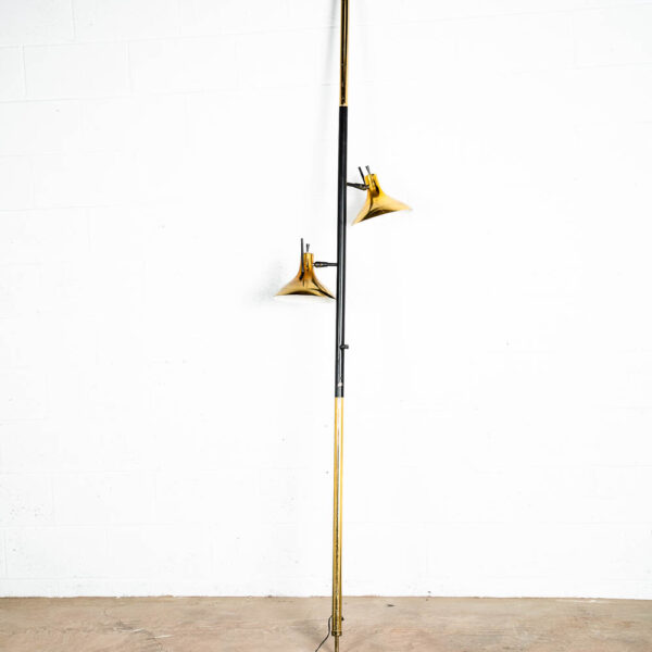 Mid Century Modern Floor Lamp Tempestini  Tension Pole 2 Light Brass Lightolier Thurston Mcm - Image 3