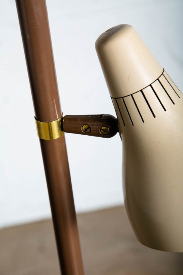 Mid Century Modern Floor Lamp Gerald Thurston Lightolier Brown Tan 3 Light Mcm - Image 9
