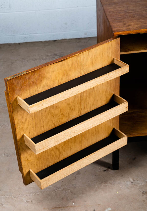 Mid Century Modern Compact Credenza Cabinet Refrigerator Storage Silkeborg Lock - Image 5