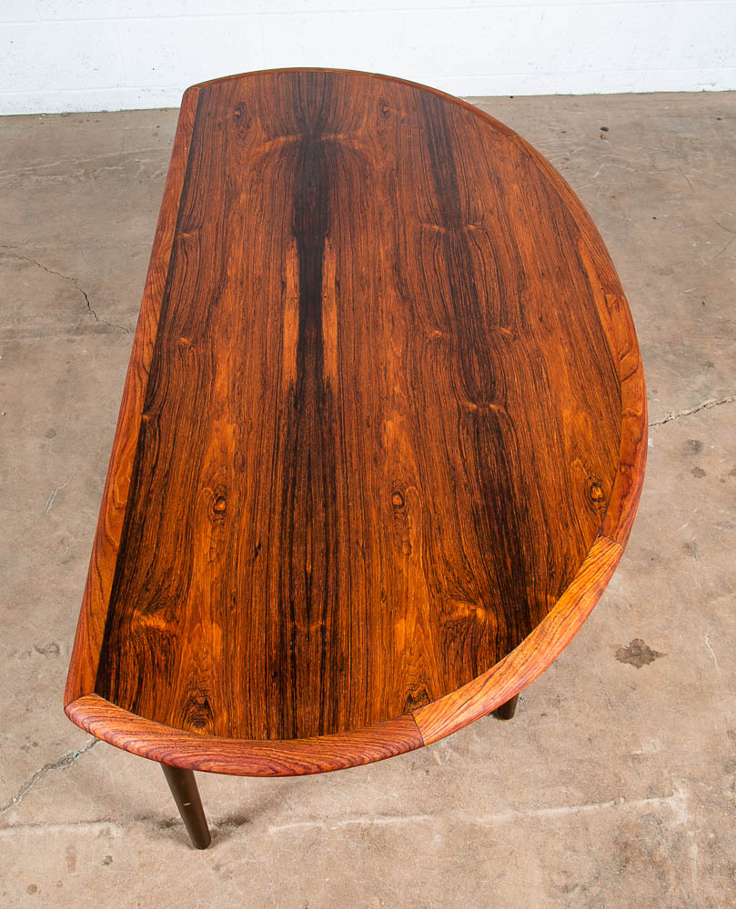 Mid Century Danish Modern Coffee Table Brazilian Rosewood Rounded Mcm Dark Wood - Image 3