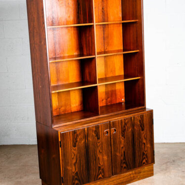 Mid Century Danish Modern Bookshelf Cabinet Brazilian Rosewood Doors Omann Jun 1