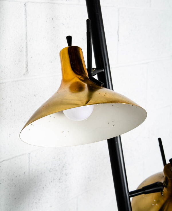 Mid Century Modern Floor Lamp Tempestini  Tension Pole 2 Light Brass Lightolier Thurston Mcm - Image 11
