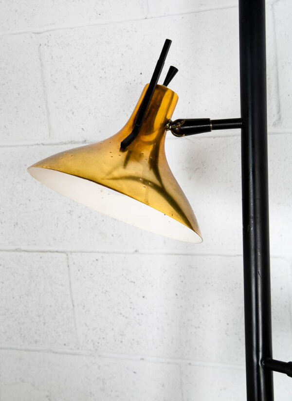 Mid Century Modern Floor Lamp Tempestini  Tension Pole 2 Light Brass Lightolier Thurston Mcm - Image 12