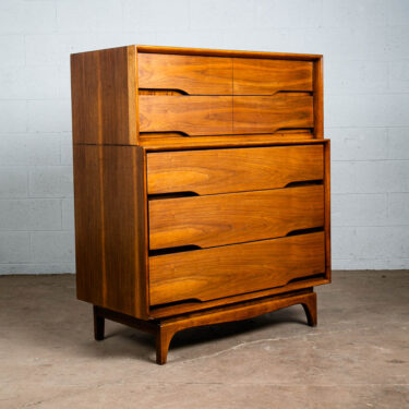 Mid Century Modern Dresser Highboy Kent Coffey Drexel 5 Drawer Walnut Vintage