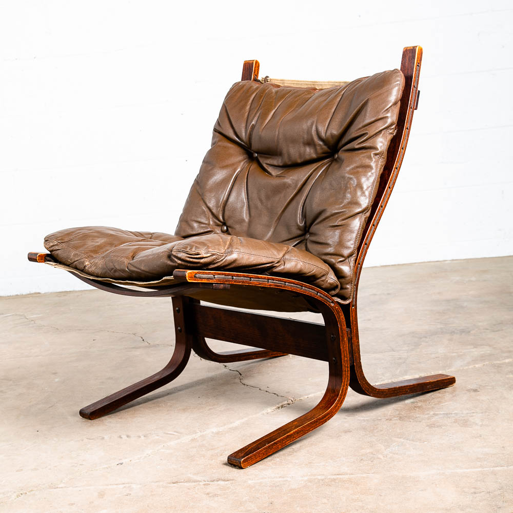 Mid Century Danish Modern Lounge Chairs Ingmar Relling Westnofa Brown Leather NM - Image 5