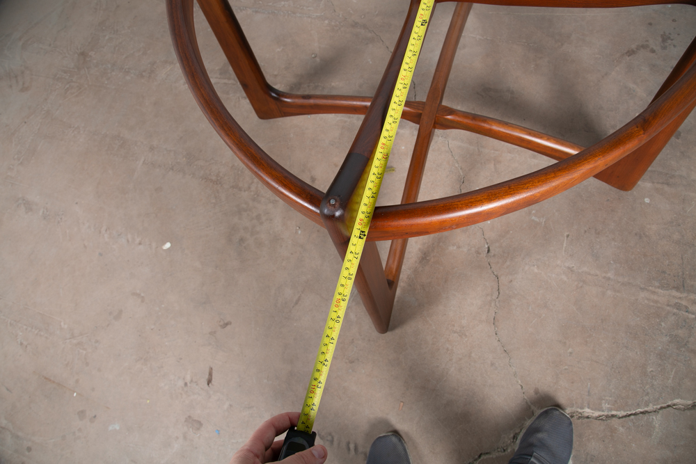 Mid Century Modern Dining Table Round Glass Adrian Pearsall Walnut 2458-T48 48in - Image 11