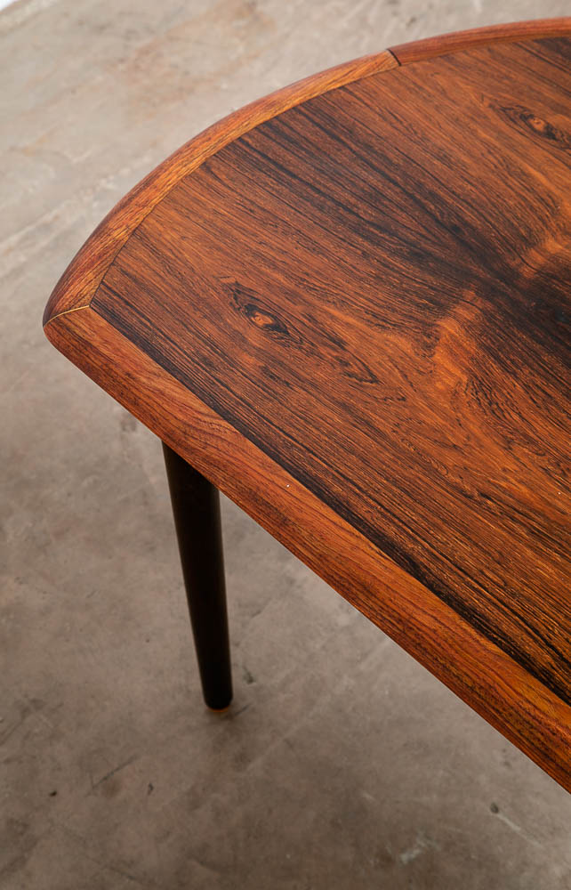Mid Century Danish Modern Coffee Table Brazilian Rosewood Rounded Mcm Dark Wood - Image 7