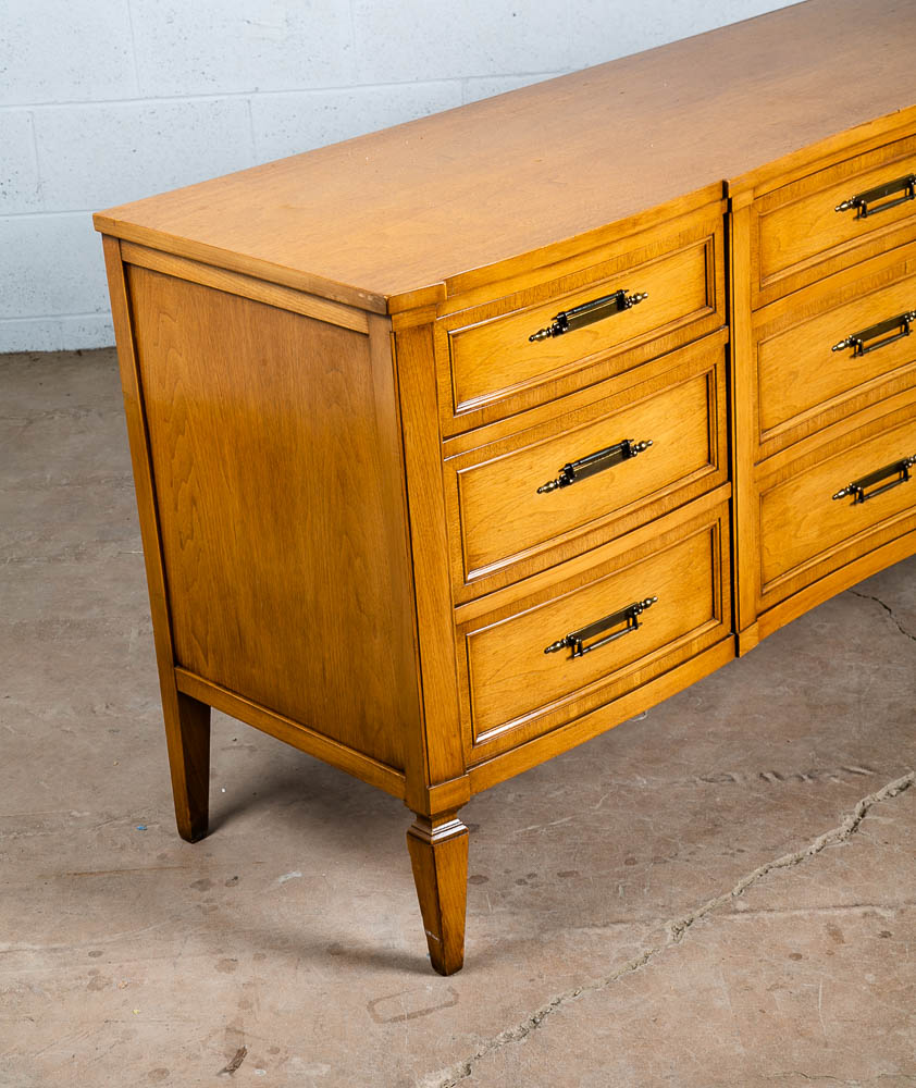 Mid Century Modern Dresser Credenza 9 Drawer Malcolm Vintage Walnut Sideboard VG - Image 7