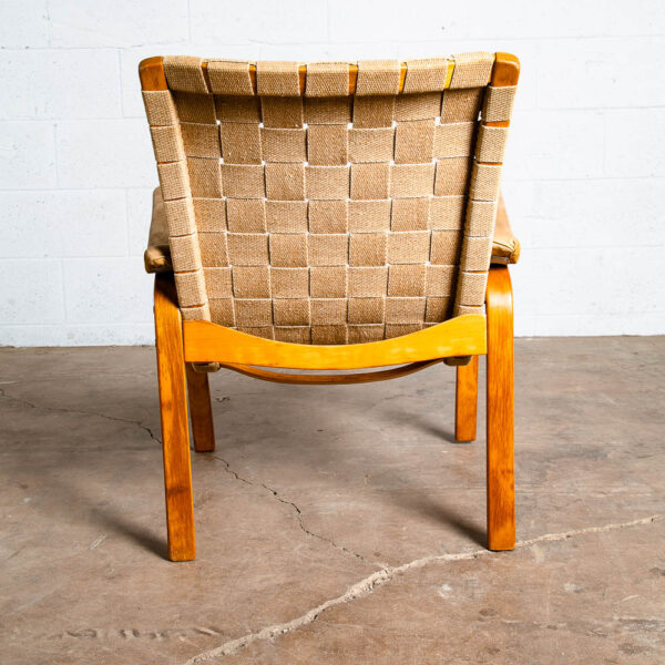 Mid Century Danish Modern Lounge Chair Gustav Axel Berg Canvas Leather Arms Mcm - Image 5