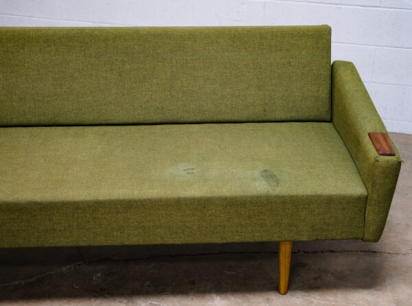 Mid Century Danish Modern Daybed Sofa Teak Green Wood Vintage Denmark 3 Seater - Image 6