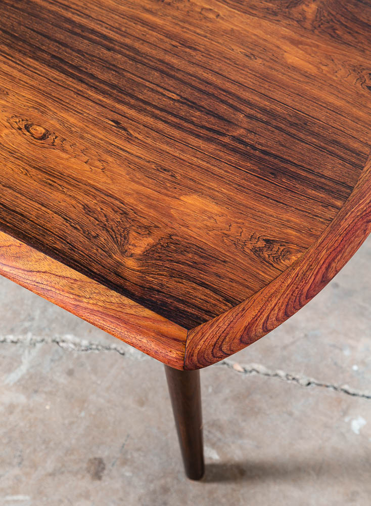 Mid Century Danish Modern Coffee Table Brazilian Rosewood Rounded Mcm Dark Wood - Image 6