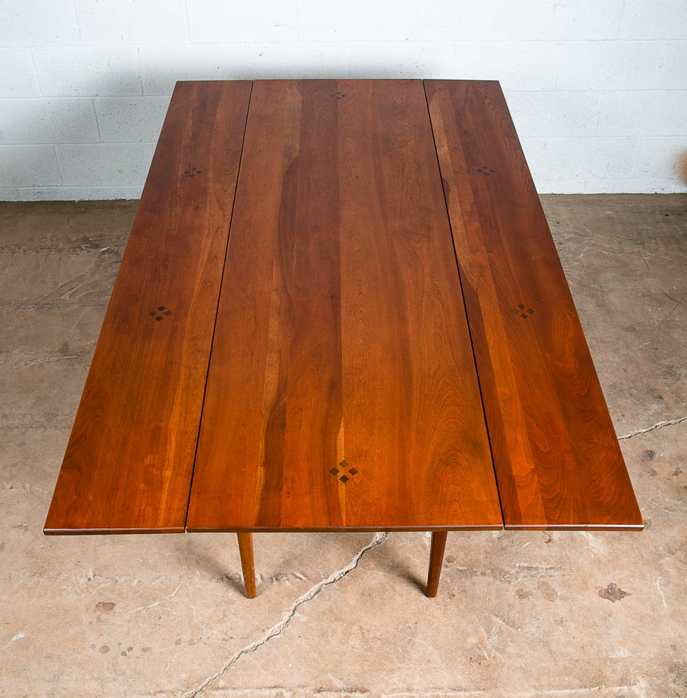 Mid Century Modern Dining Table Kipp Stewart Winchendon Solid Cherry Drop Leaf - Image 4