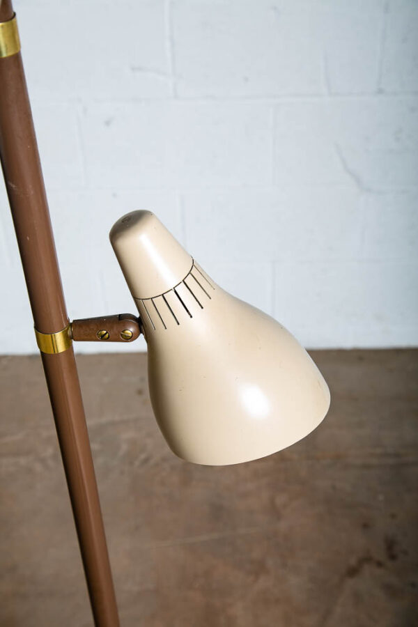 Mid Century Modern Floor Lamp Gerald Thurston Lightolier Brown Tan 3 Light Mcm - Image 7