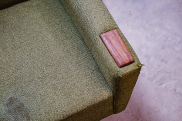 Mid Century Danish Modern Daybed Sofa Teak Green Wood Vintage Denmark 3 Seater - Image 8