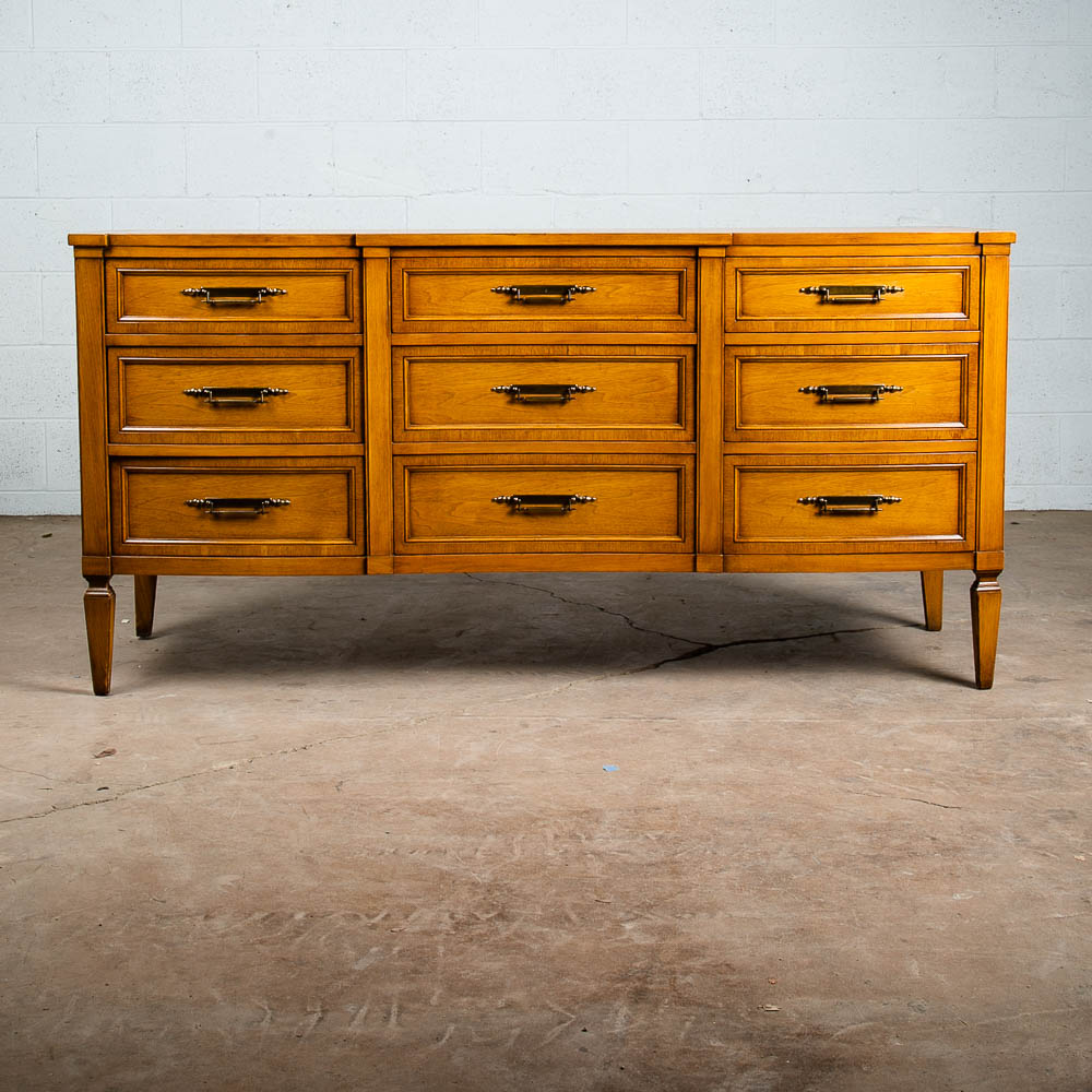 Mid Century Modern Dresser Credenza 9 Drawer Malcolm Vintage Walnut Sideboard VG - Image 2