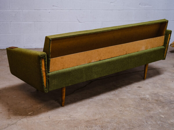 Mid Century Danish Modern Daybed Sofa Teak Green Wood Vintage Denmark 3 Seater - Image 4