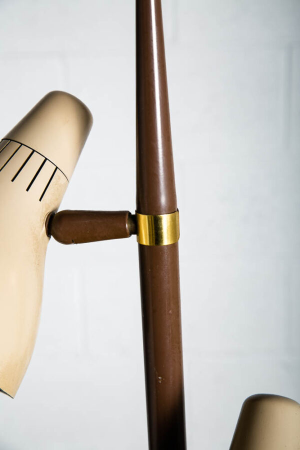 Mid Century Modern Floor Lamp Gerald Thurston Lightolier Brown Tan 3 Light Mcm - Image 11
