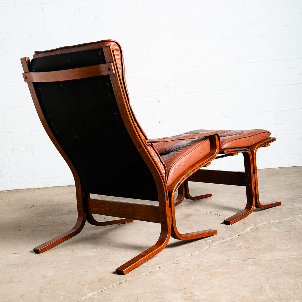 Mid Century Danish Modern Lounge Chair Red Leather Ingmar Relling Westnofa Arm M - Image 5