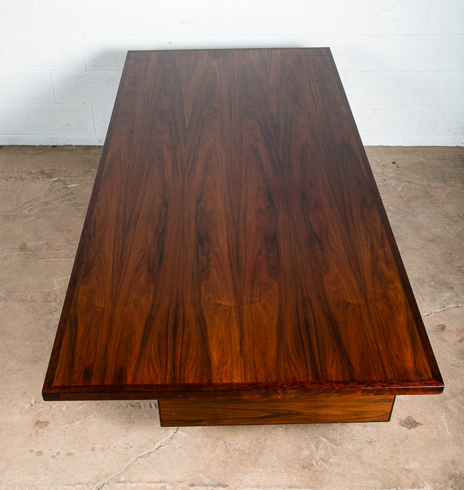 Mid Century Danish Modern Desk Executive Brazilian Rosewood Metal 5 Drawer Mcm - Image 6