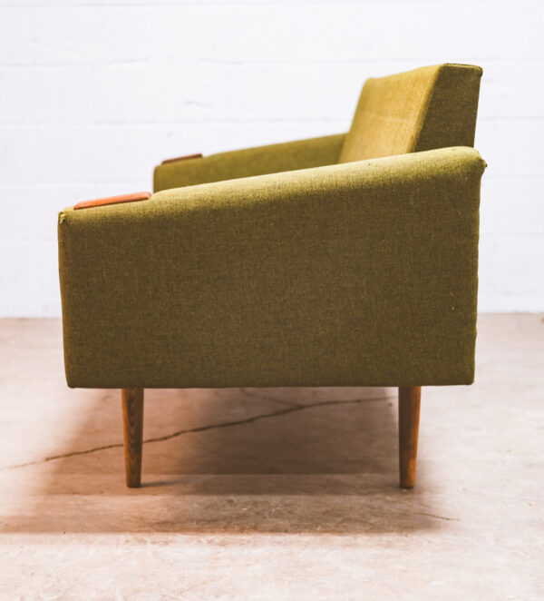 Mid Century Danish Modern Daybed Sofa Teak Green Wood Vintage Denmark 3 Seater - Image 3