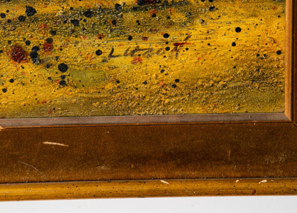 Mid Century Modern Original Painting Art Signed Luzon Impasto Oil Canvas 1960s - Image 4