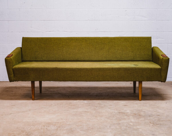 Mid Century Danish Modern Daybed Sofa Teak Green Wood Vintage Denmark 3 Seater - Image 2