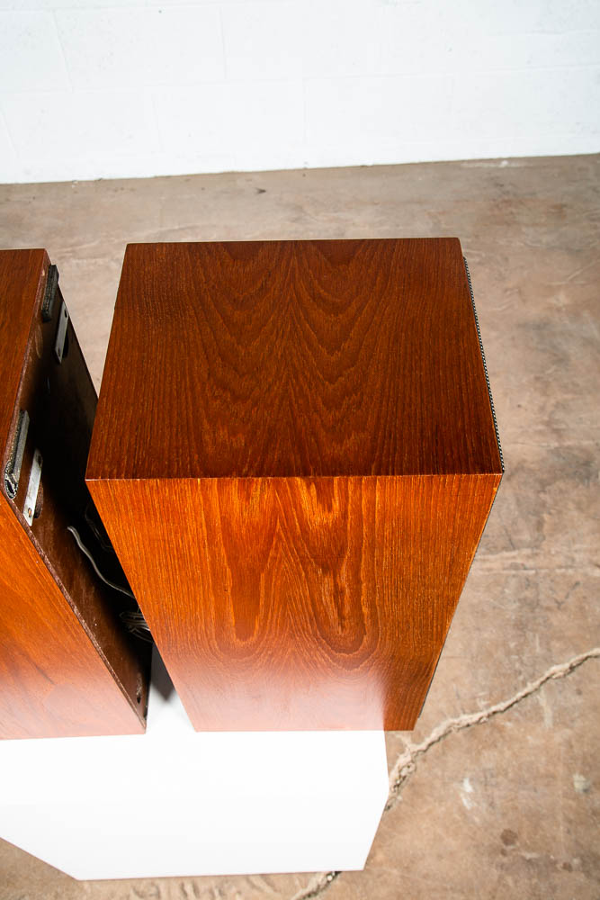 Mid Century Modern Speakers Set B&O Bang Olufsen Beovox 1200 Teak Mcm Restored - Image 11