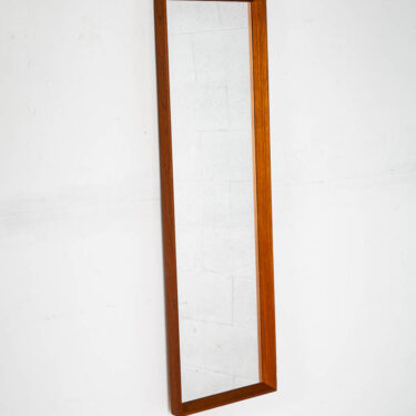Mid Century Danish Modern Mirror Wall Hanging Bathroom Vanity Solid Teak Wood