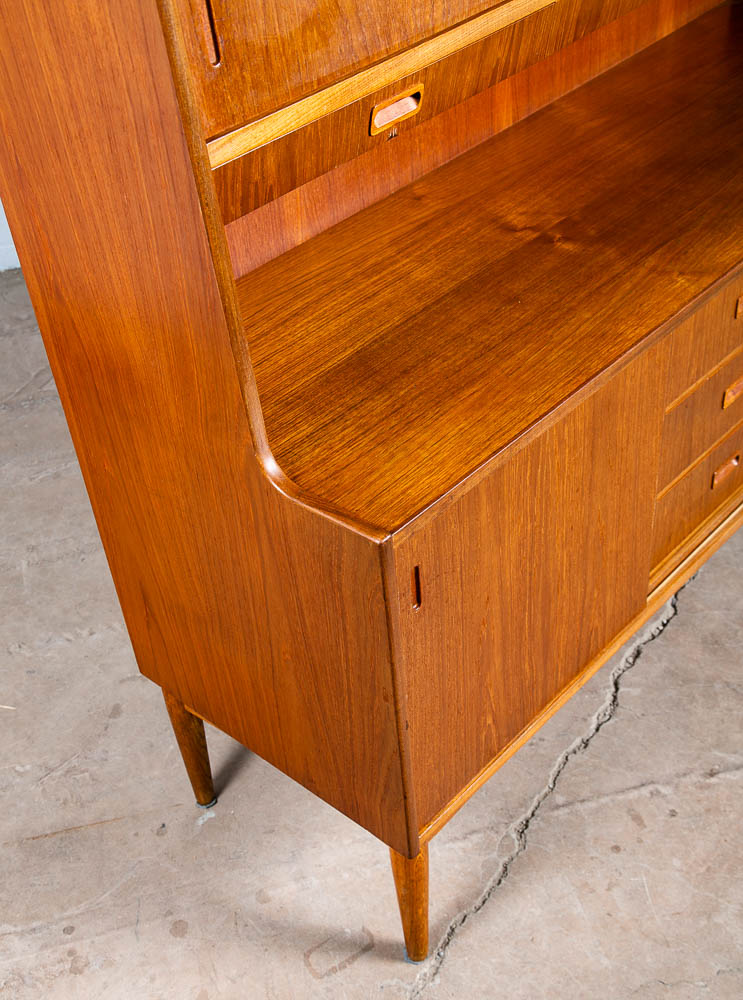 Mid Century Danish Modern Credenza Highboard Teak Oak Drawers 2 tier Cabinet Mcm - Image 12