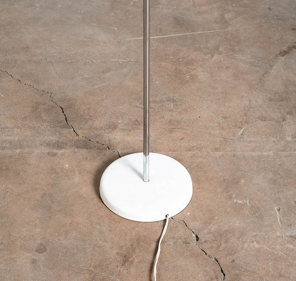 Mid Century Modern Floor Lamp Chrome 1 Light Lightolier Mcm Round Minimalist NM - Image 9