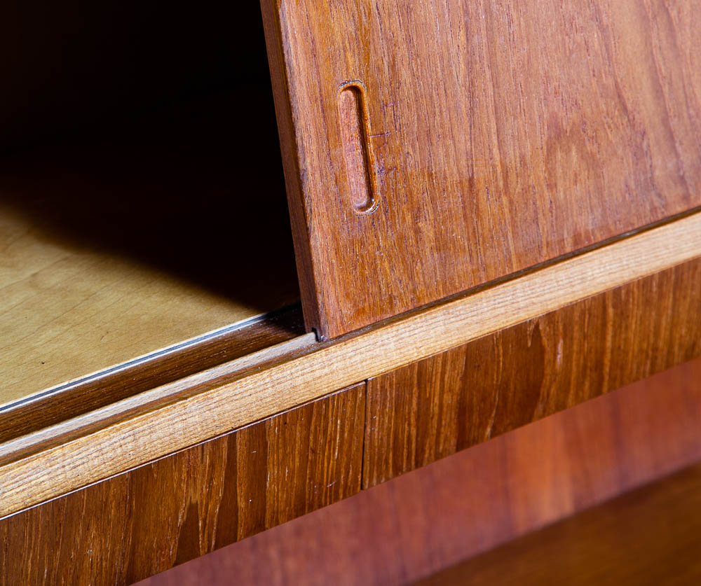 Mid Century Danish Modern Credenza Highboard Teak Oak Drawers 2 tier Cabinet Mcm - Image 5