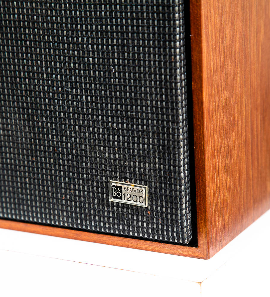 Mid Century Modern Speakers Set B&O Bang Olufsen Beovox 1200 Teak Mcm Restored - Image 7