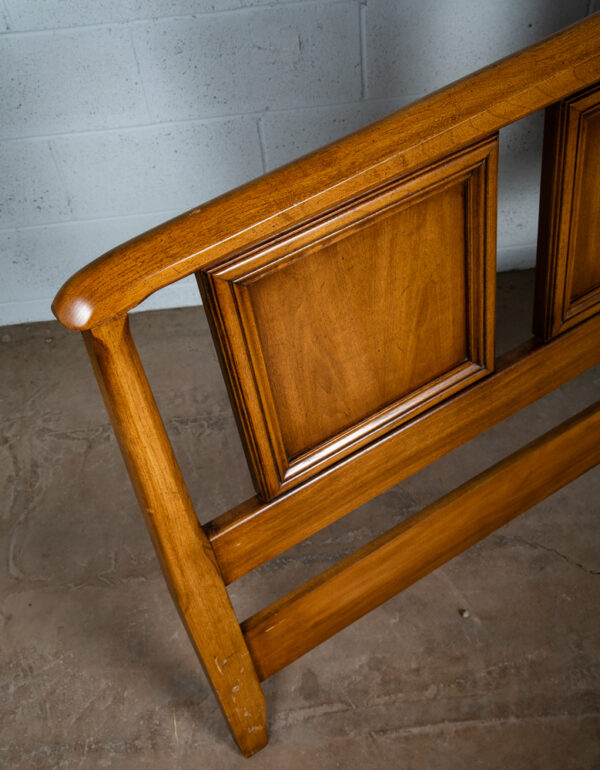 Mid Century Modern Headboard King Bed Frame Walnut White Furniture Vintage - Image 8