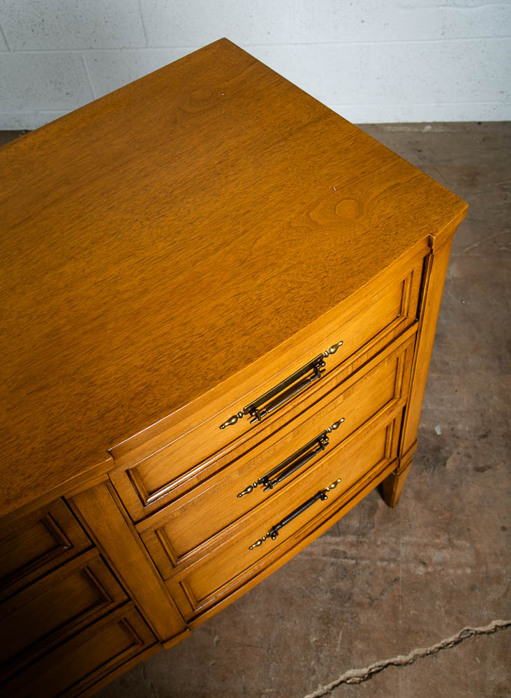 Mid Century Modern Dresser Credenza 9 Drawer Malcolm Vintage Walnut Sideboard VG - Image 6