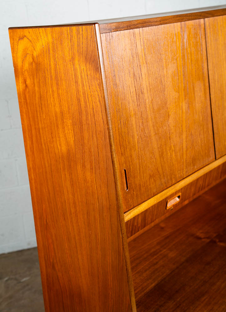 Mid Century Danish Modern Credenza Highboard Teak Oak Drawers 2 tier Cabinet Mcm - Image 7