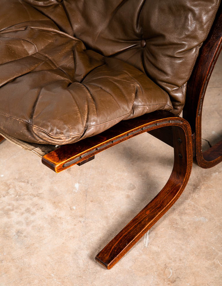 Mid Century Danish Modern Lounge Chairs Ingmar Relling Westnofa Brown Leather NM - Image 10