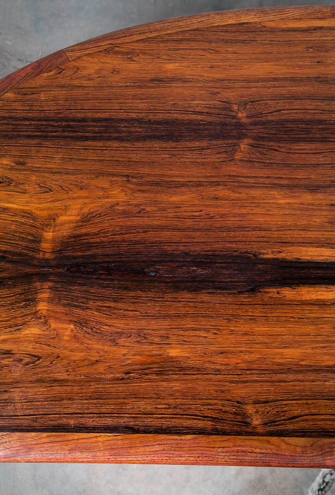 Mid Century Danish Modern Coffee Table Brazilian Rosewood Rounded Mcm Dark Wood - Image 11