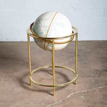 Mid Century Modern Globe Floor Brass Crams Imperial World Vintage Gold Spinning