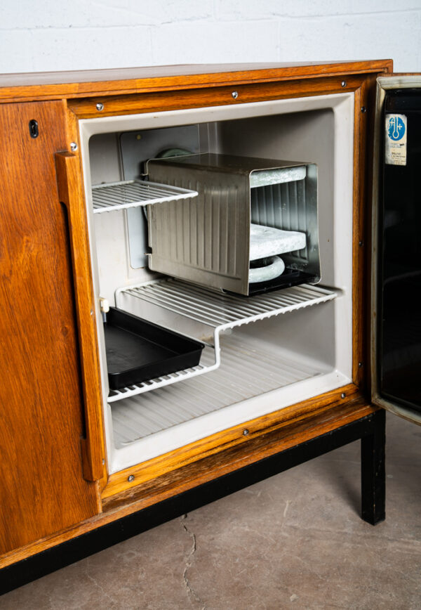 Mid Century Modern Compact Credenza Cabinet Refrigerator Storage Silkeborg Lock - Image 11